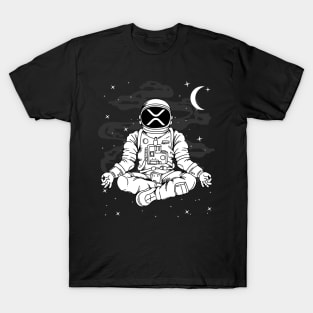 Astronaut Yoga Ripple XRP Coin To The Moon Crypto Token Cryptocurrency Blockchain Wallet Birthday Gift For Men Women Kids T-Shirt